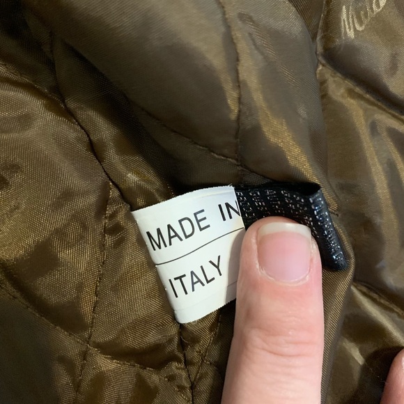 AE Emporio Suede-Feel Jacket - Faux Fur Collar Made in Italy Quilted Lining - L - Picture 9 of 13